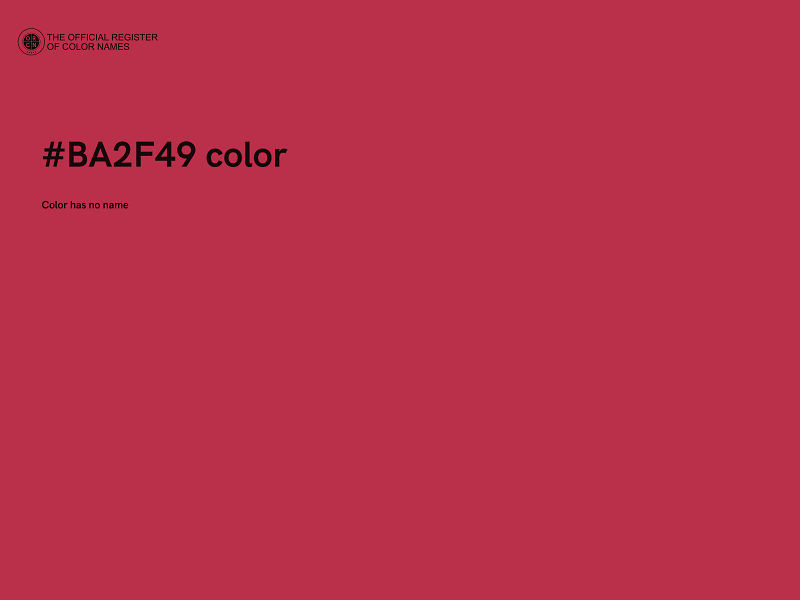 #BA2F49 color image