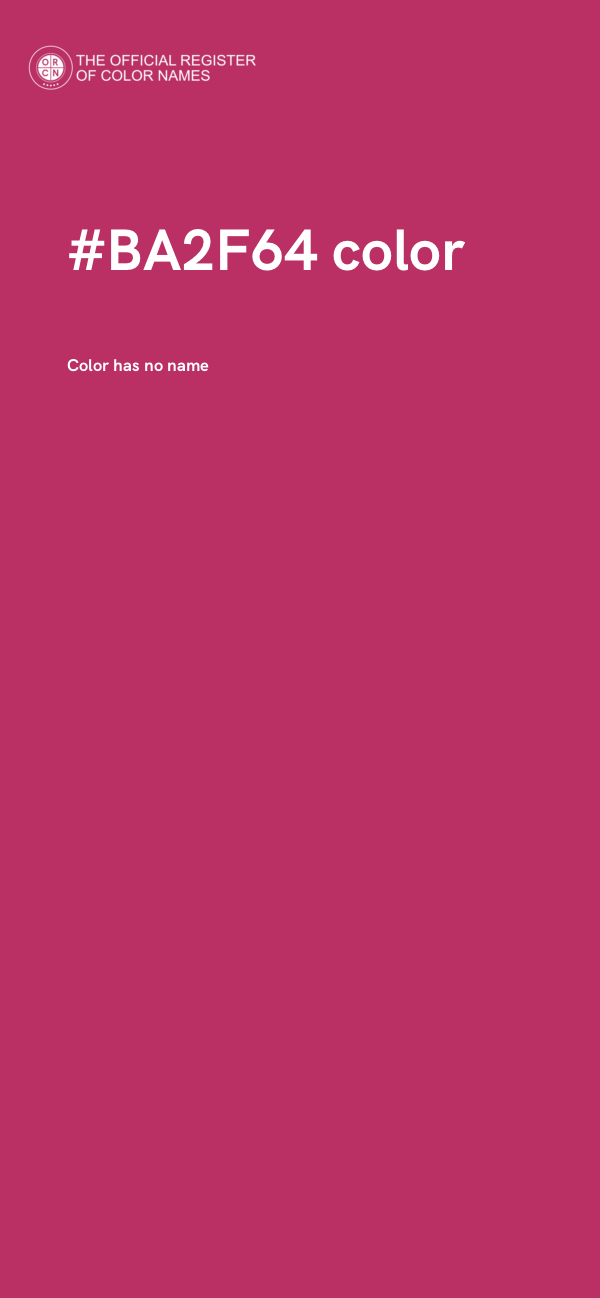 #BA2F64 color image