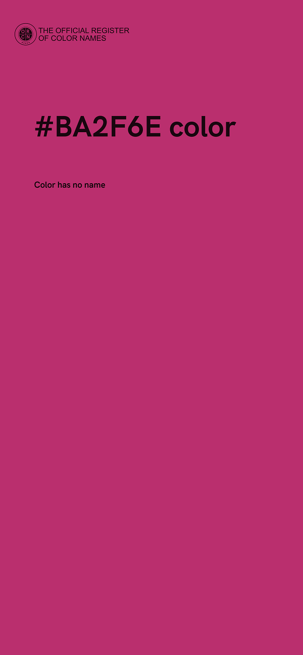 #BA2F6E color image