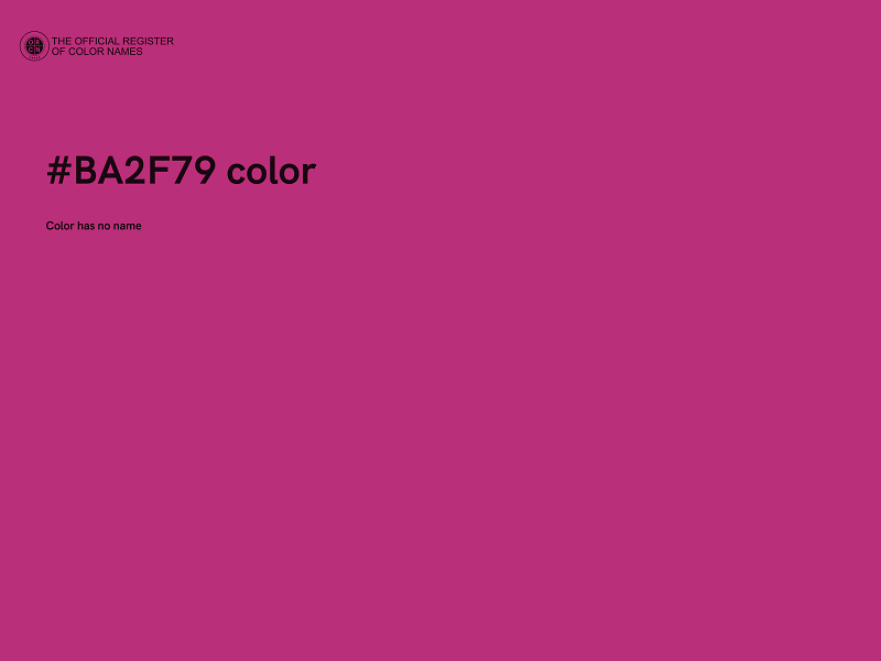 #BA2F79 color image