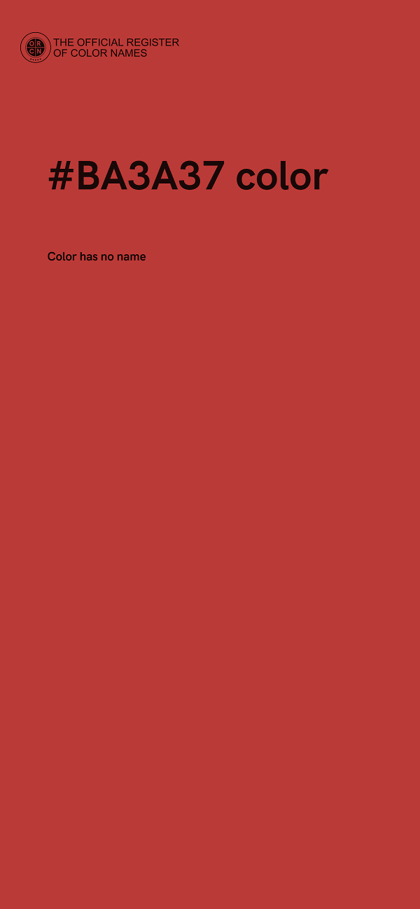 #BA3A37 color image