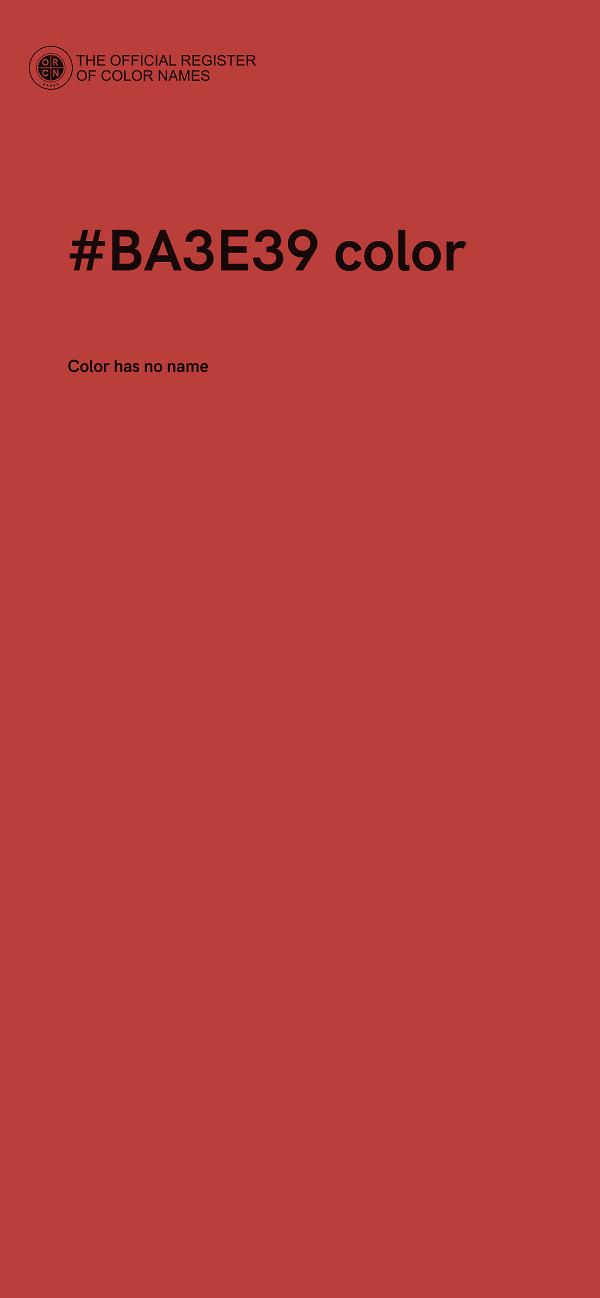 #BA3E39 color image