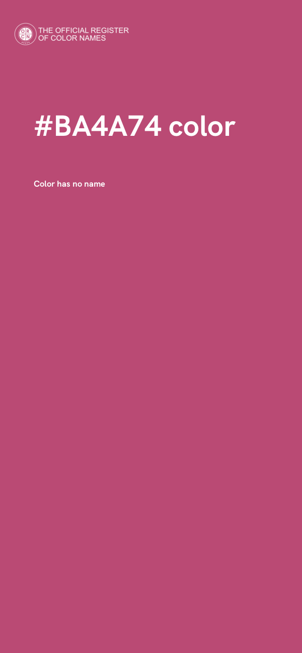 #BA4A74 color image