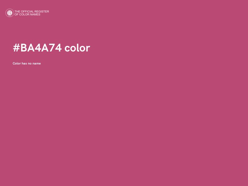 #BA4A74 color image