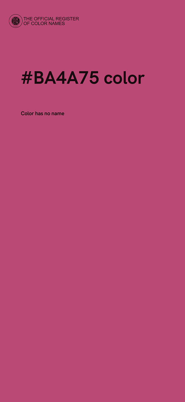 #BA4A75 color image