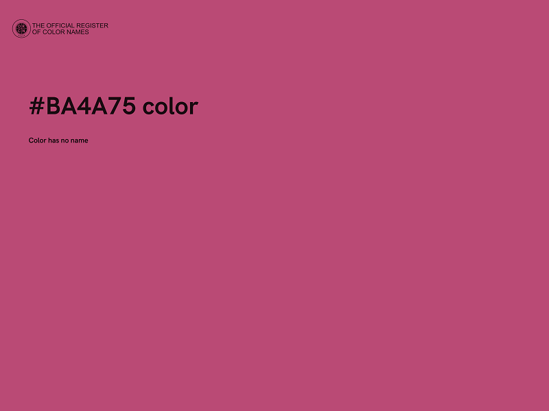 #BA4A75 color image
