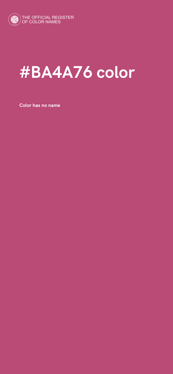 #BA4A76 color image
