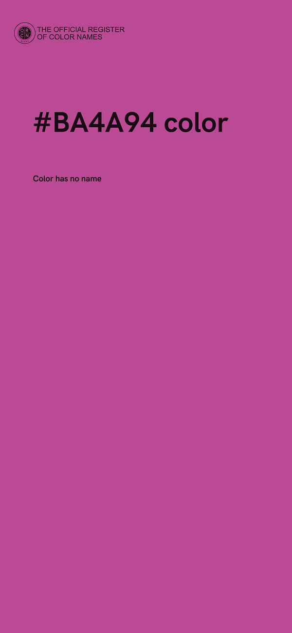 #BA4A94 color image