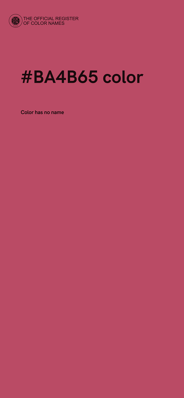 #BA4B65 color image