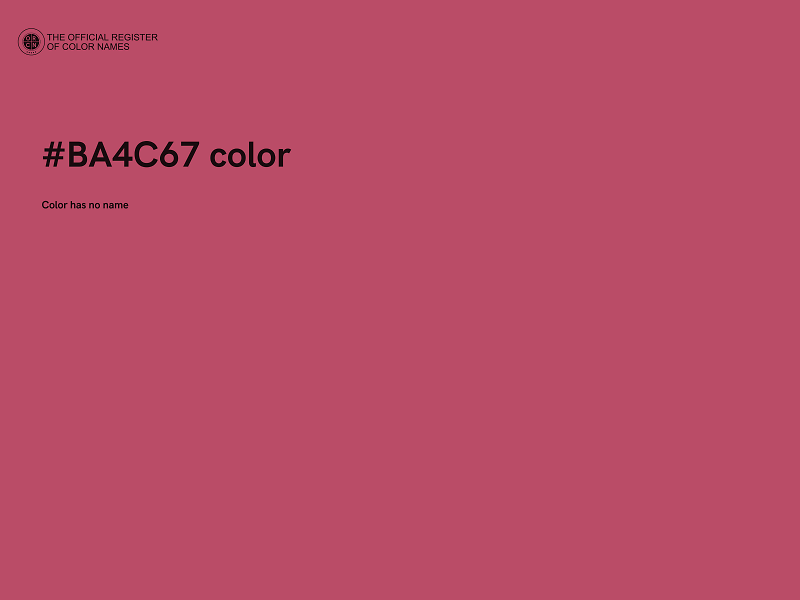 #BA4C67 color image