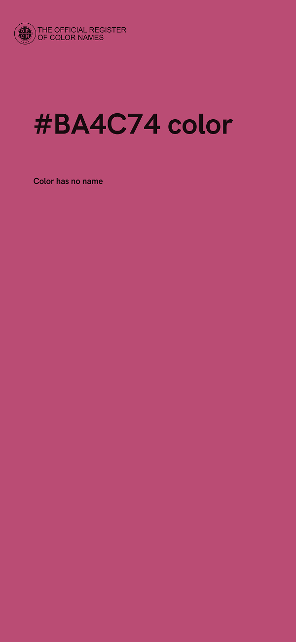#BA4C74 color image