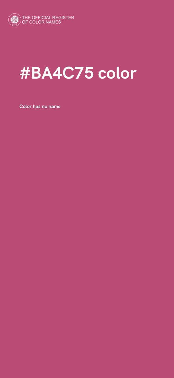 #BA4C75 color image