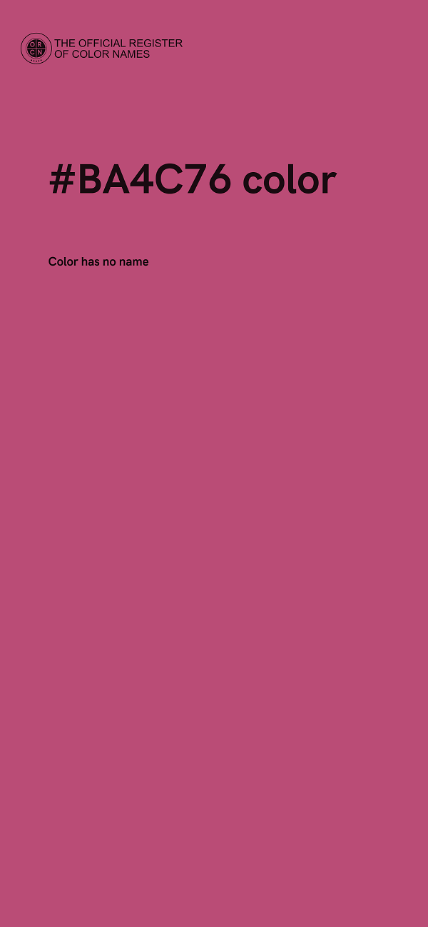 #BA4C76 color image