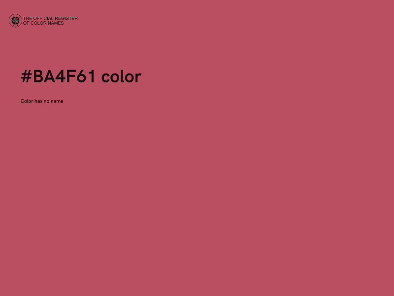 #BA4F61 color image