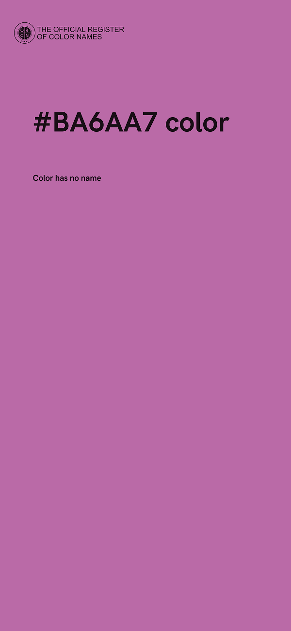 #BA6AA7 color image