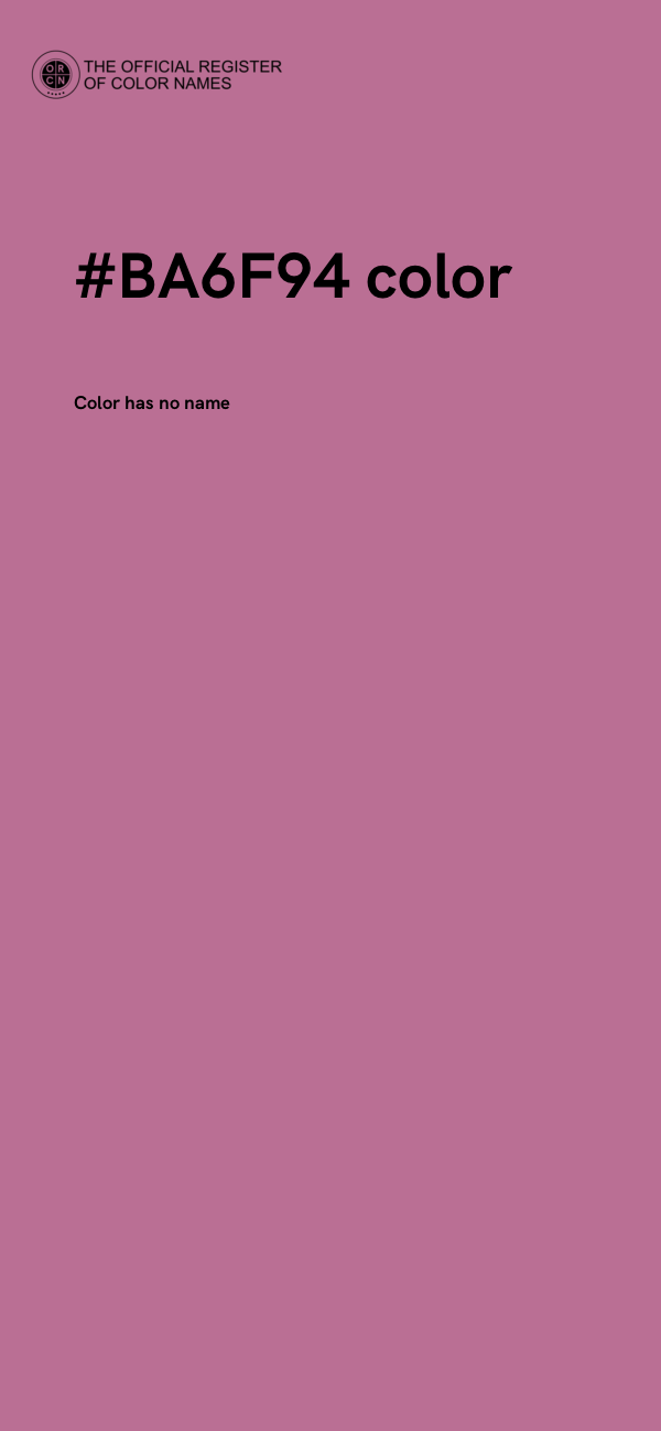 #BA6F94 color image