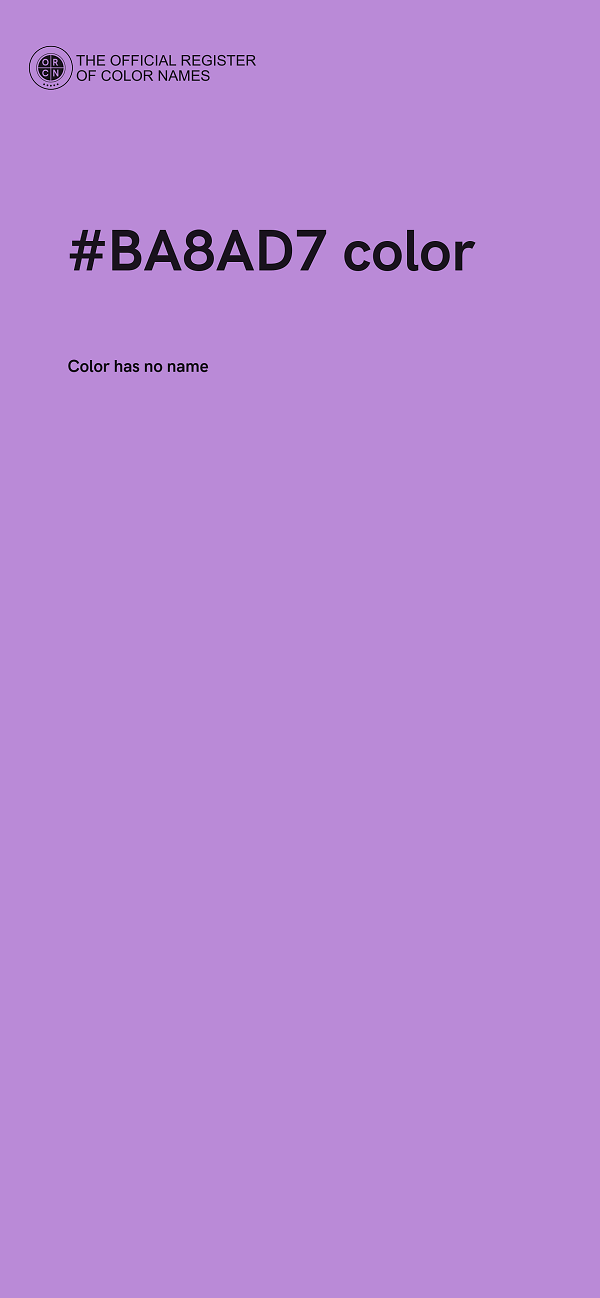 #BA8AD7 color image