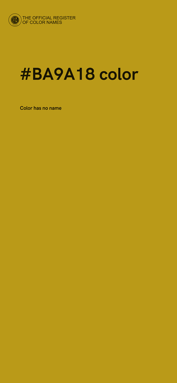 #BA9A18 color image