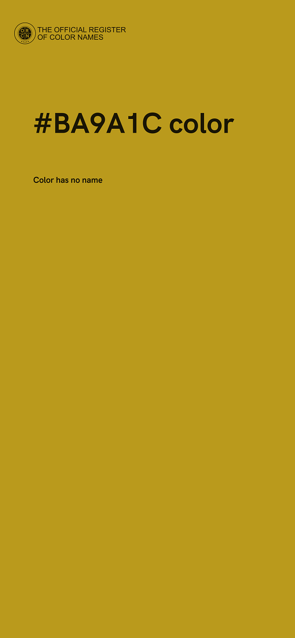 #BA9A1C color image