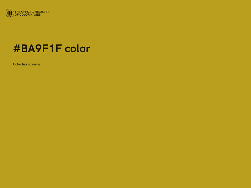 #BA9F1F color image