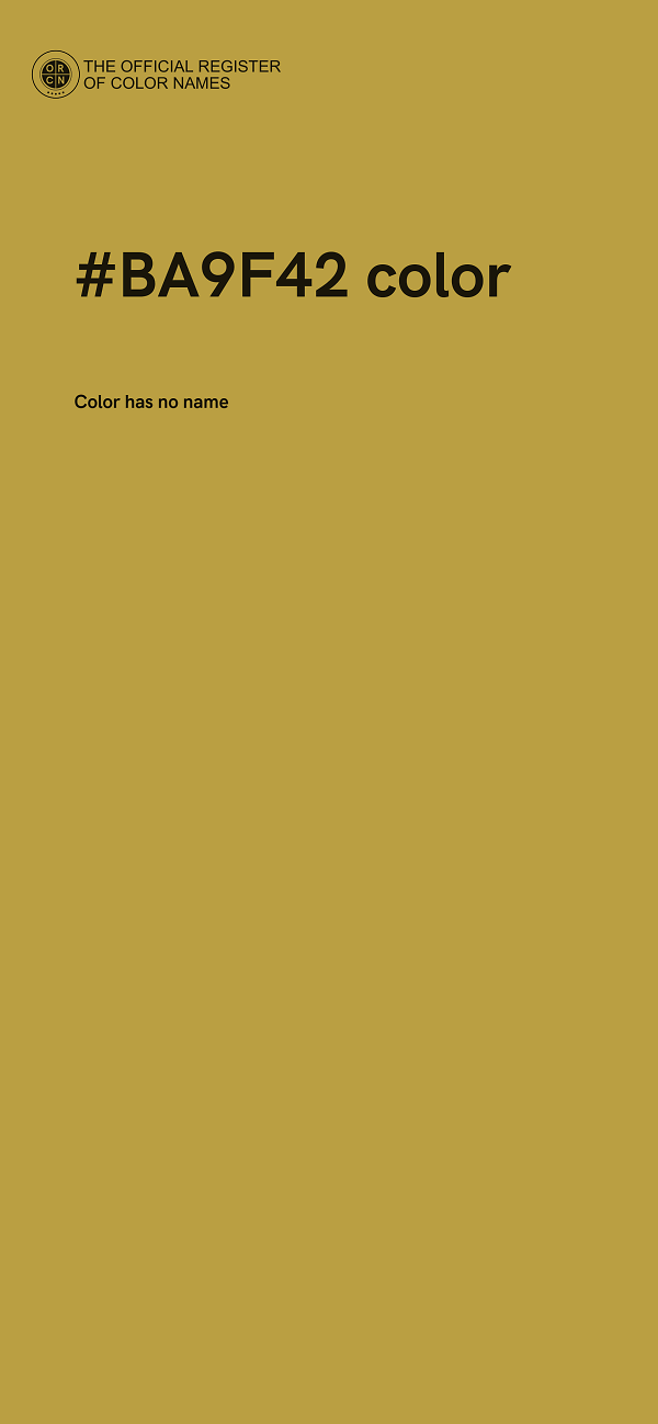 #BA9F42 color image