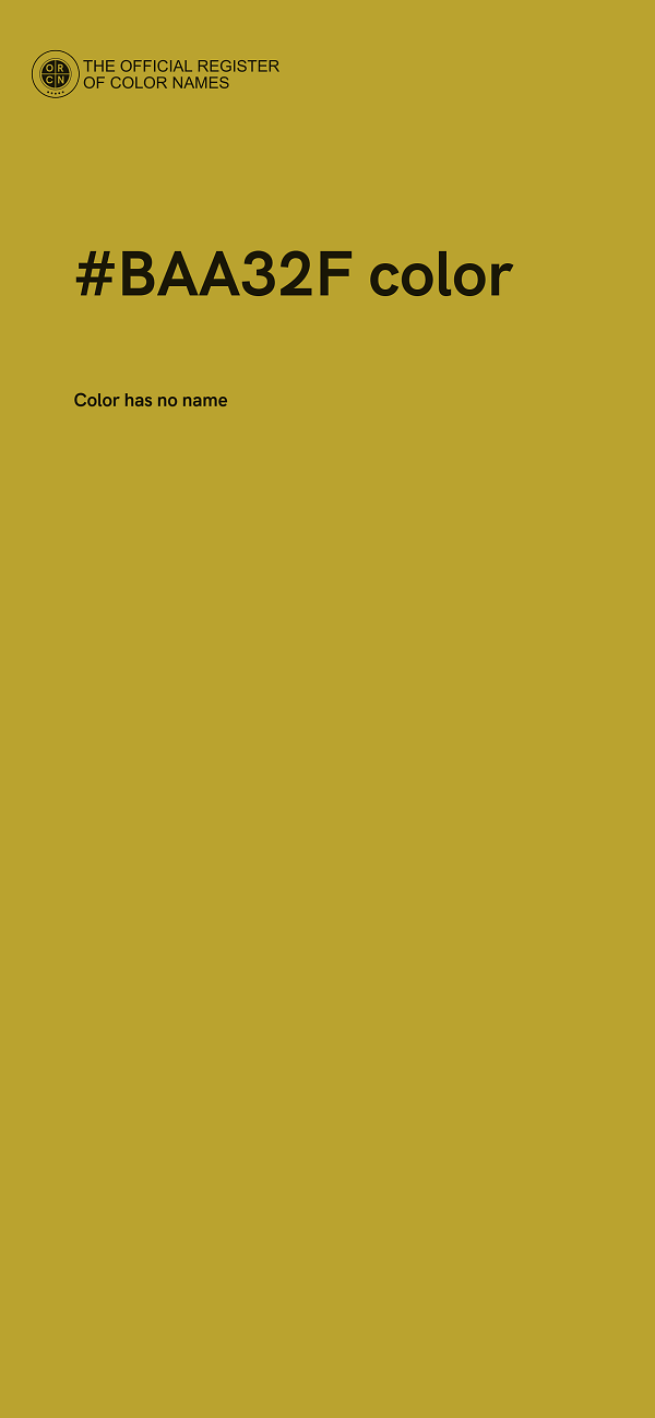 #BAA32F color image