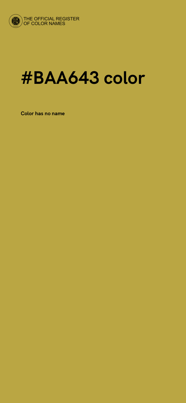 #BAA643 color image