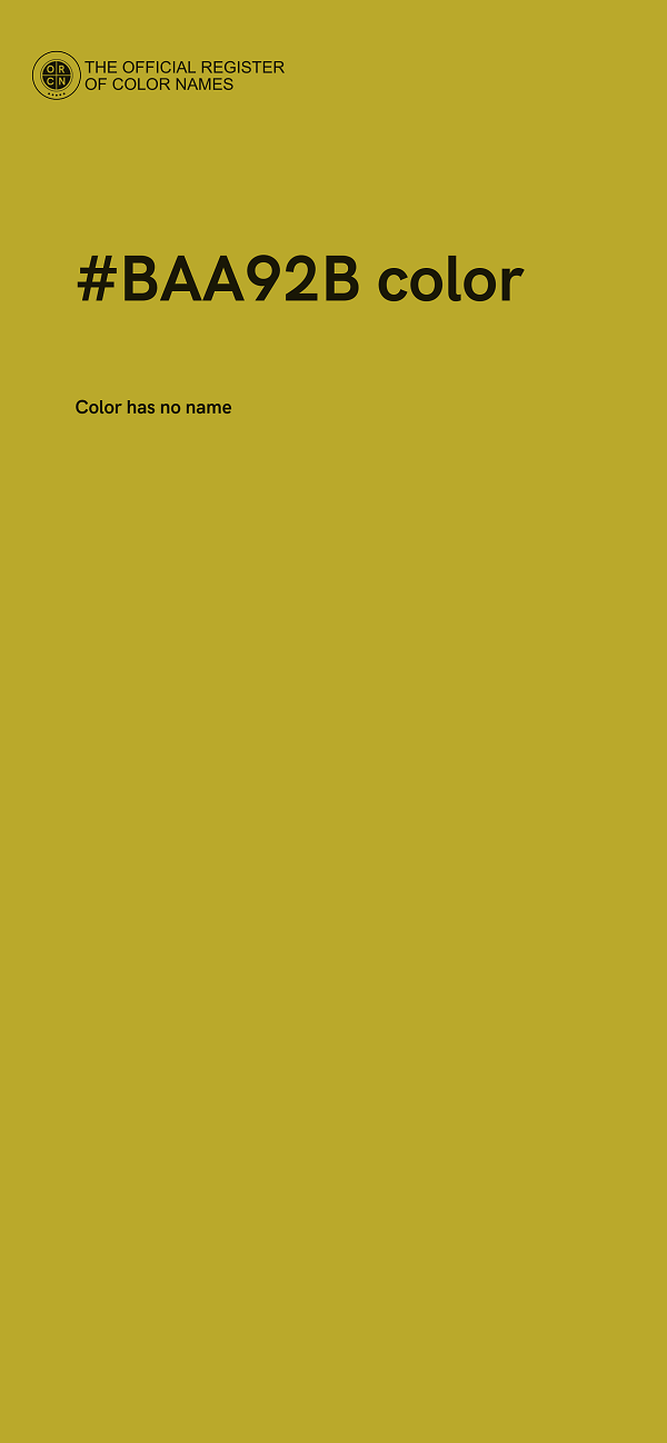 #BAA92B color image