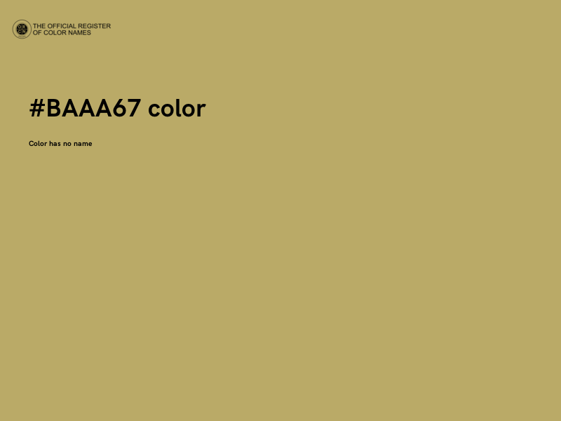 #BAAA67 color image