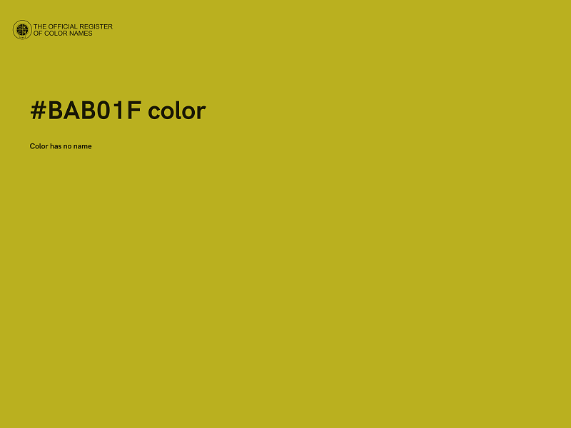 #BAB01F color image