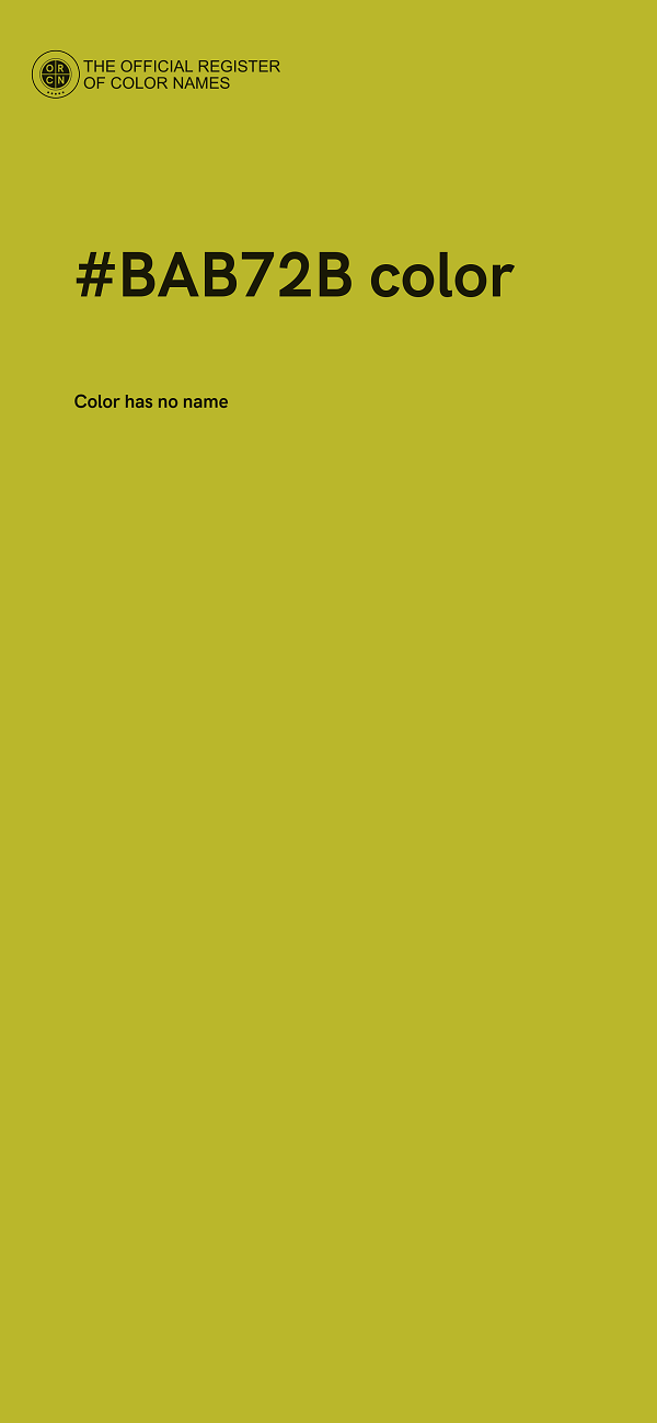 #BAB72B color image