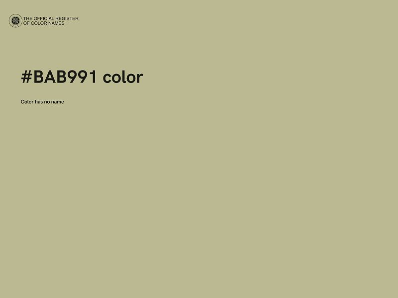 #BAB991 color image