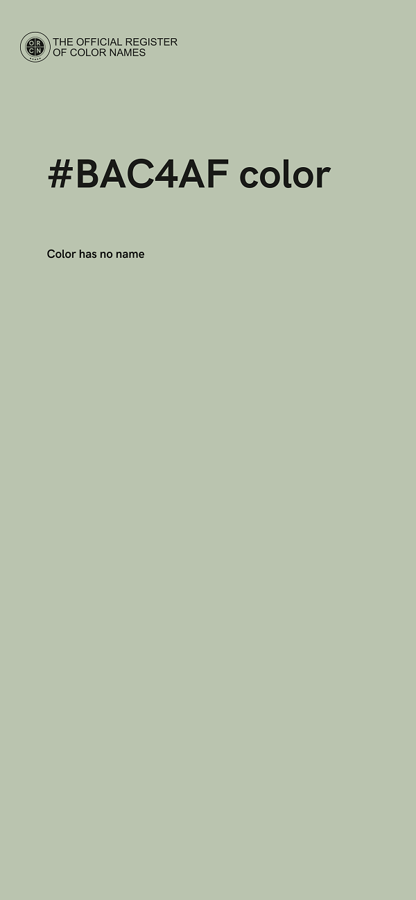 #BAC4AF color image