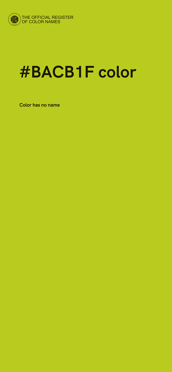#BACB1F color image