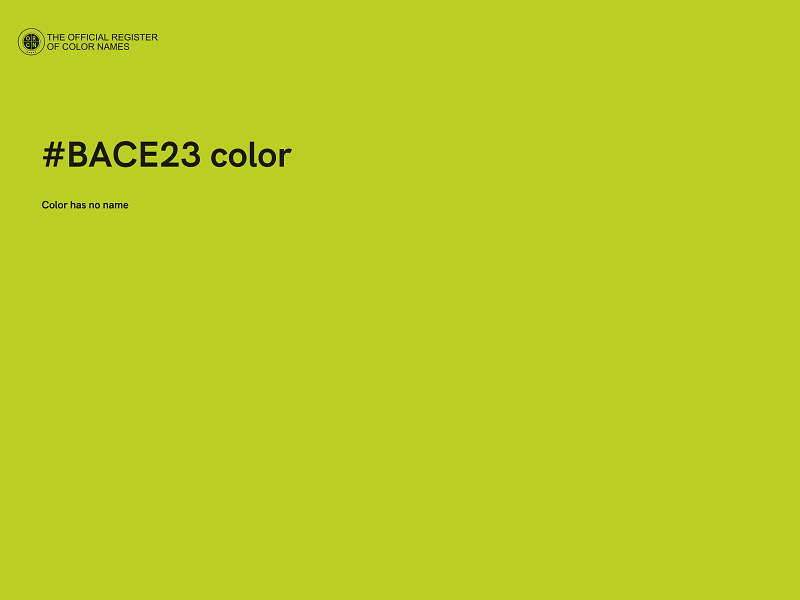 #BACE23 color image