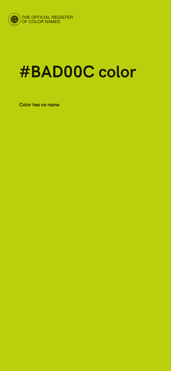#BAD00C color image