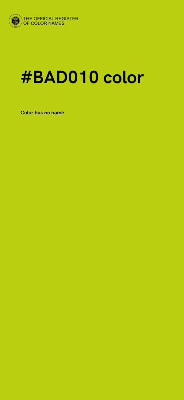 #BAD010 color image