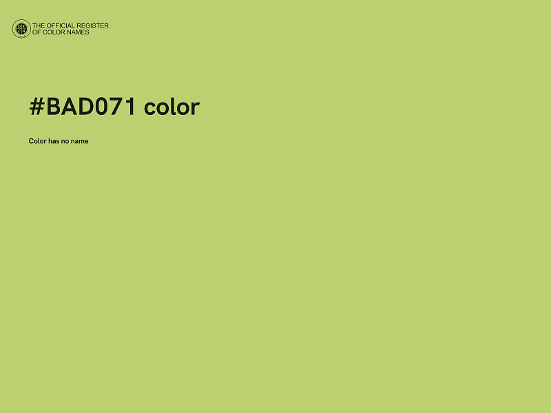 #BAD071 color image