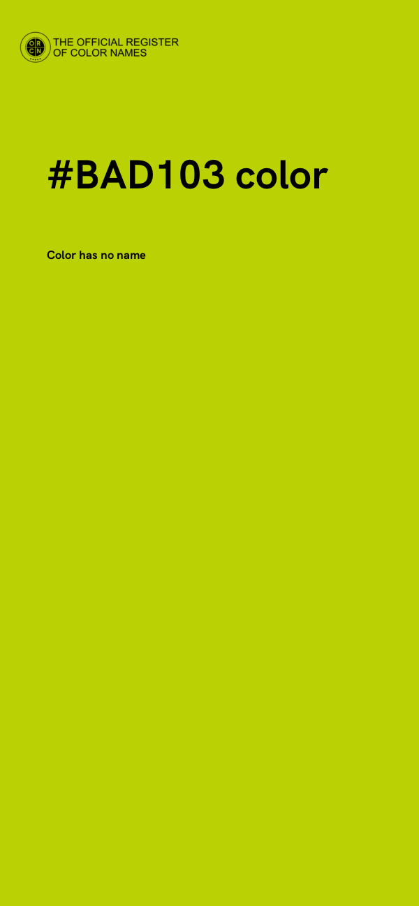 #BAD103 color image