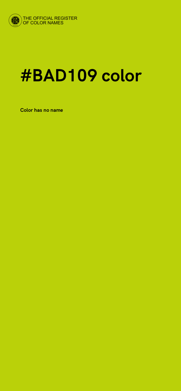 #BAD109 color image