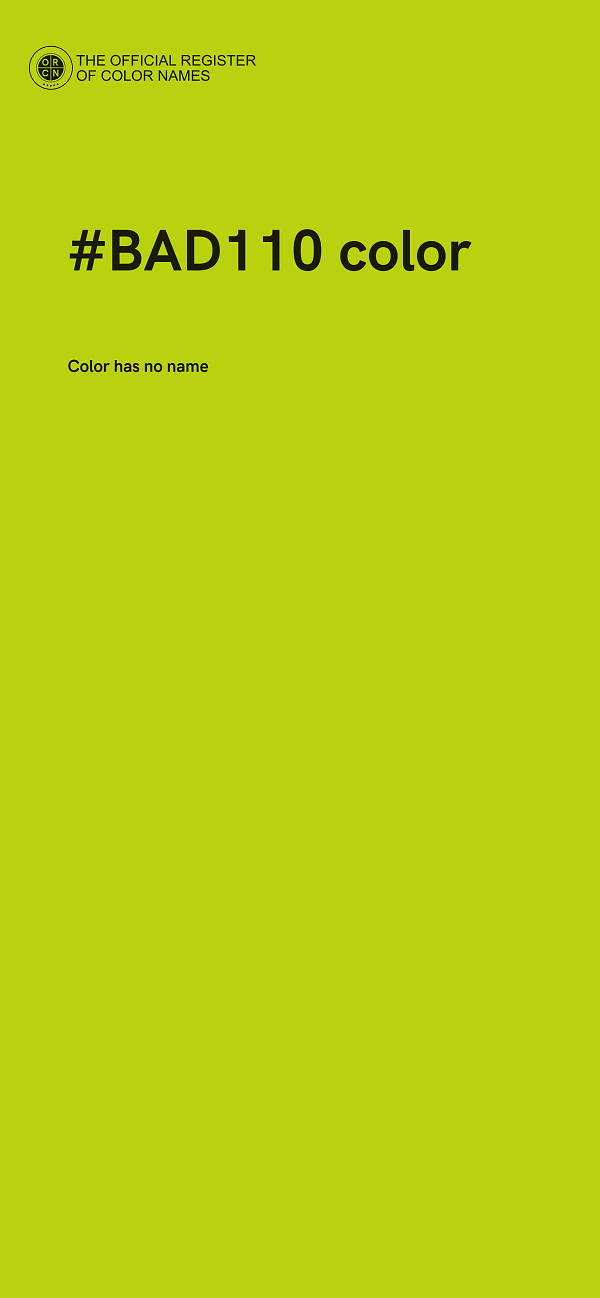 #BAD110 color image