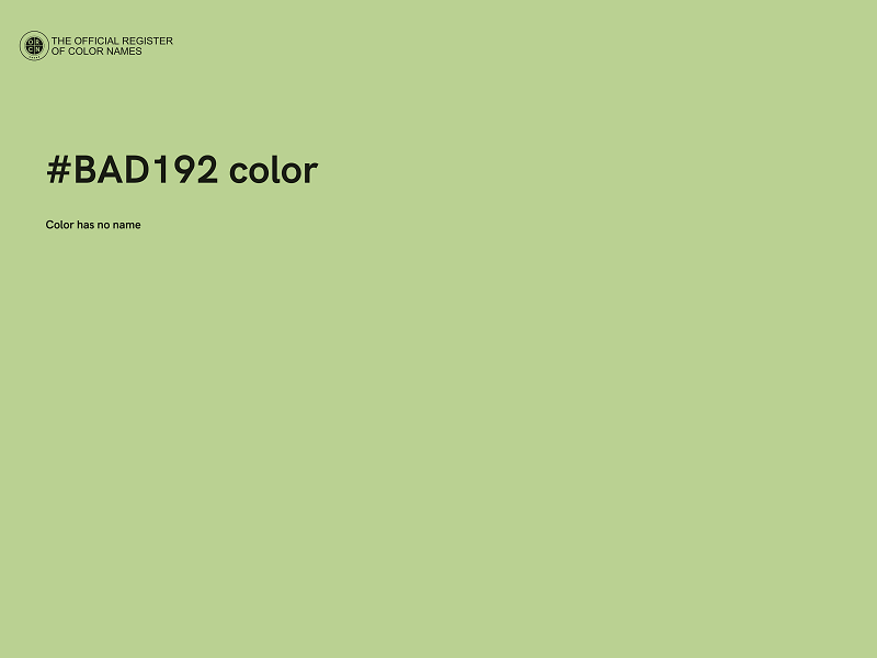 #BAD192 color image