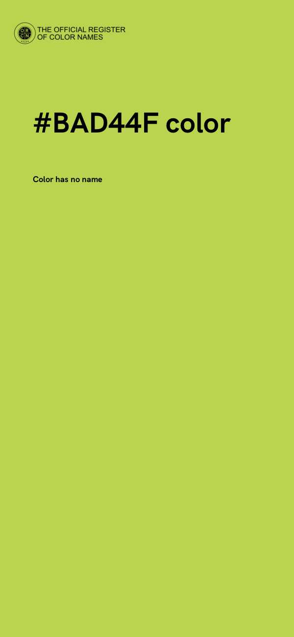 #BAD44F color image