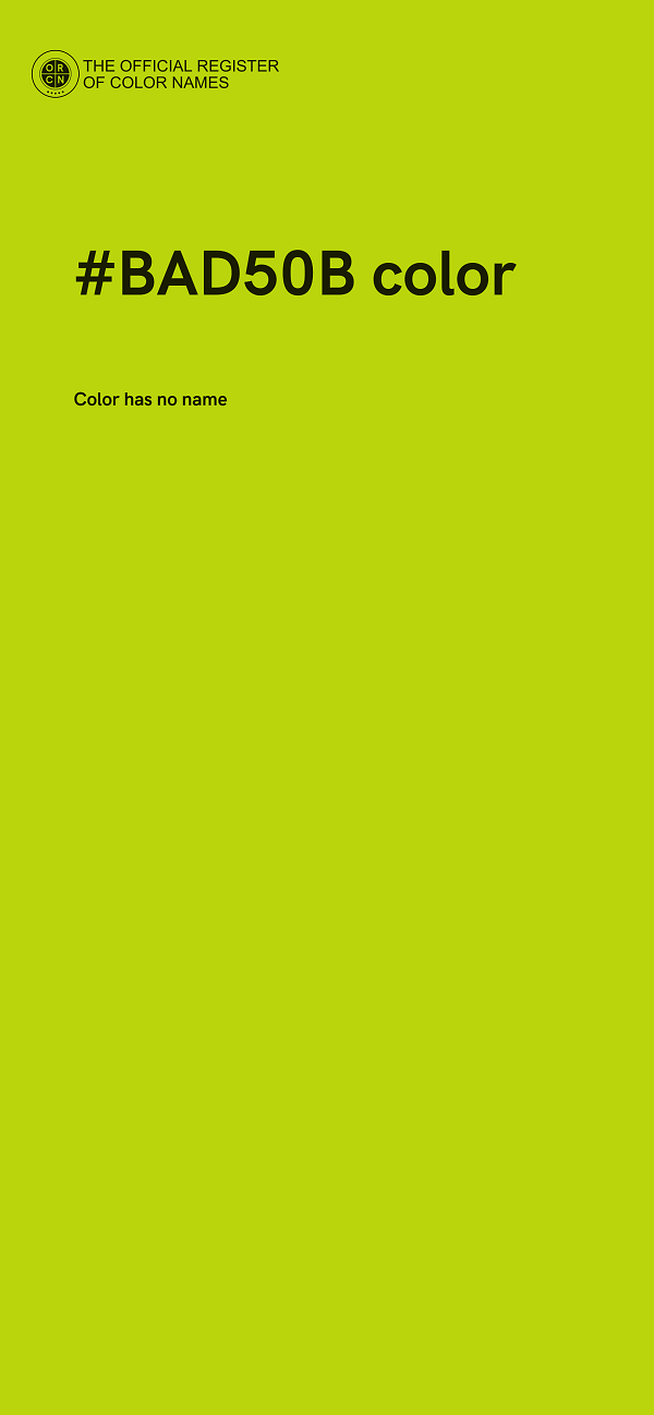 #BAD50B color image