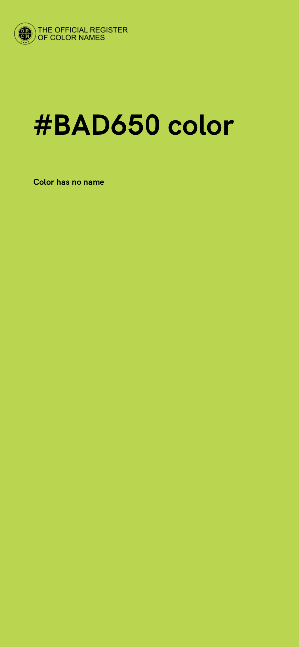 #BAD650 color image