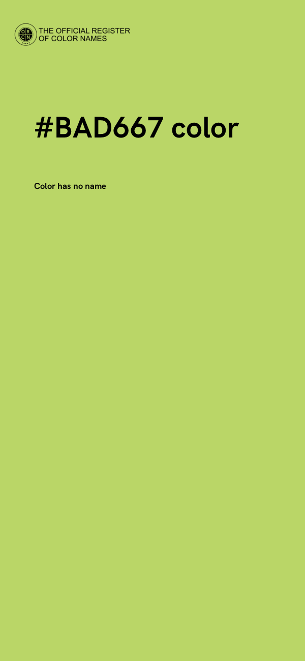 #BAD667 color image