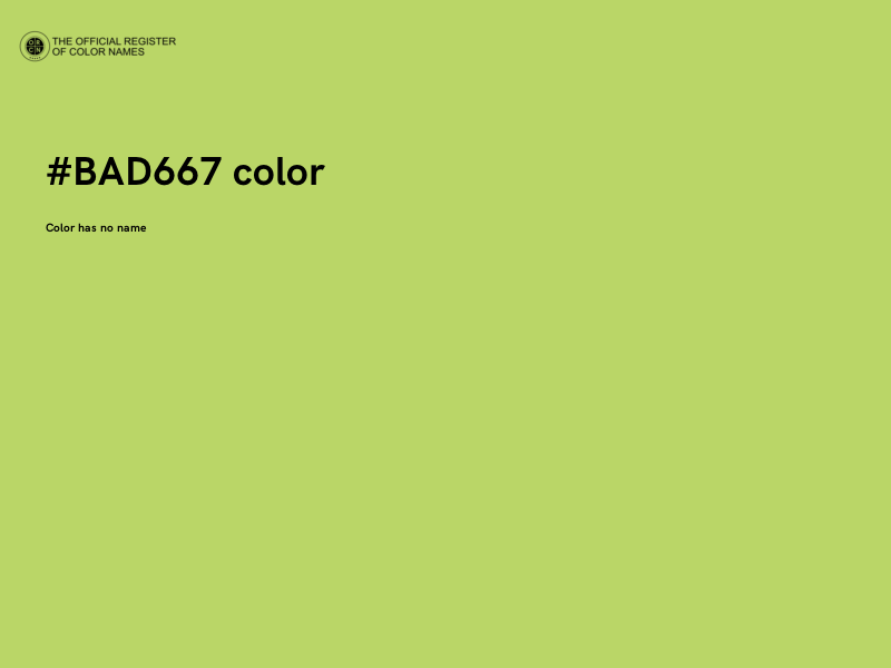#BAD667 color image