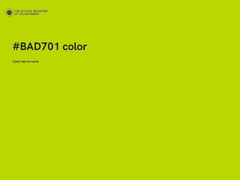 #BAD701 color image