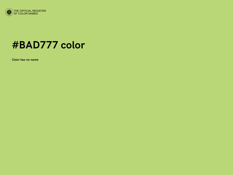 #BAD777 color image
