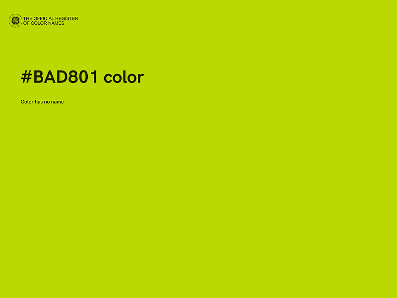 #BAD801 color image